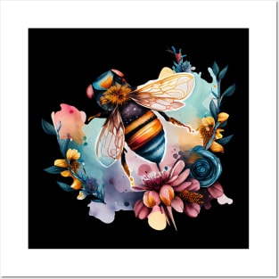 Floral Bee Watercolor 2.0 Posters and Art